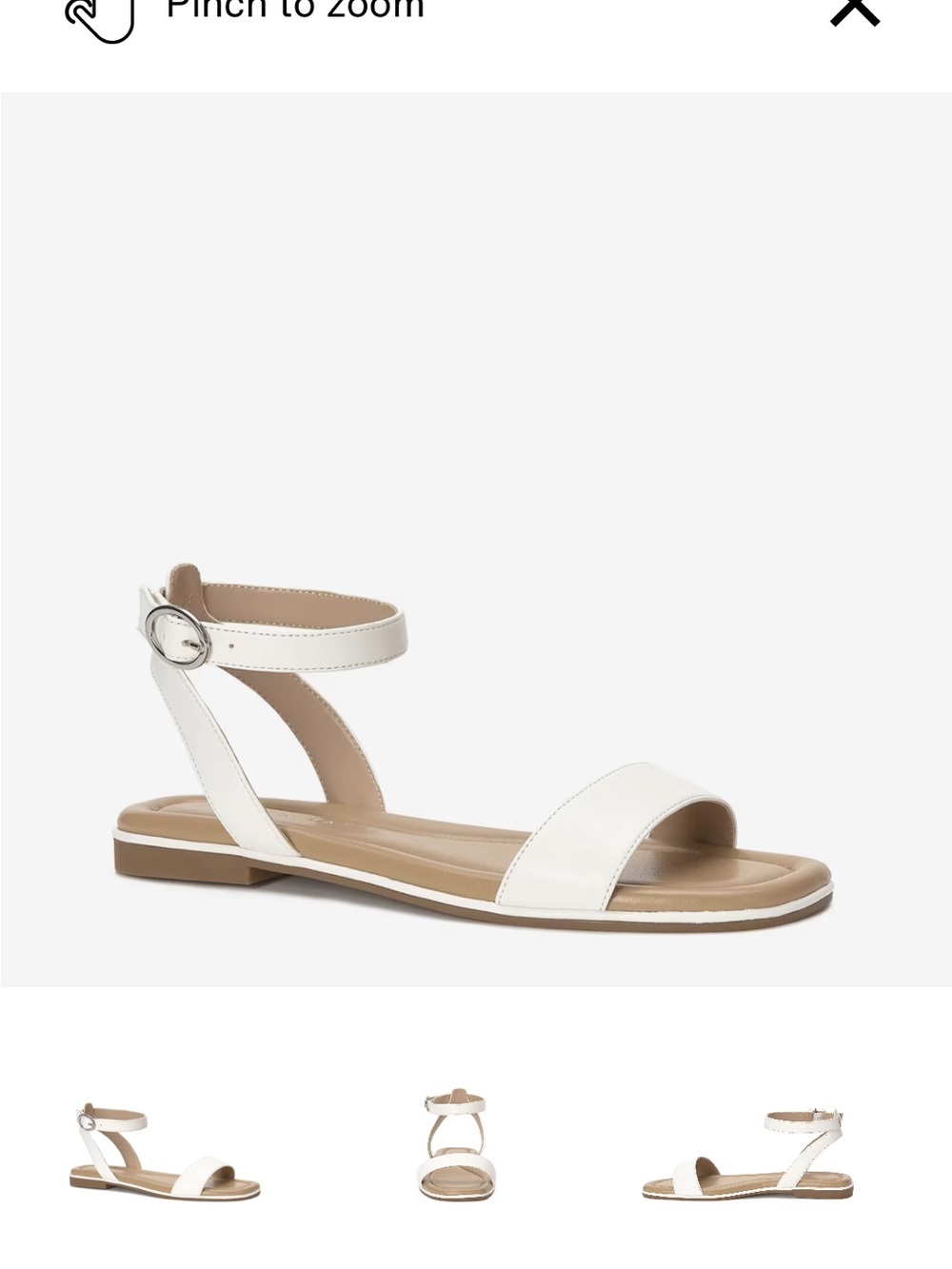 Women’s White Ankle Strap Flat Sandals